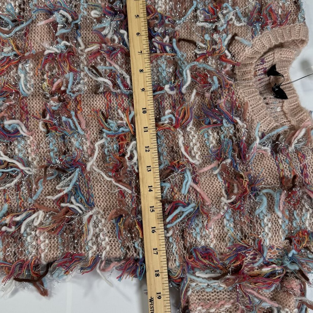 NEW Akira Womens S Dress Multicolor Fringe Knit Sweater Party Cocktail Winter - Picture 12 of 12